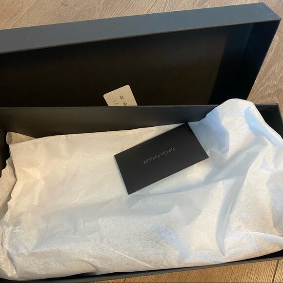 BOTTEGA VENETA Woven Leather Wood Square Toe Flat Sandals Slides Pelle Nappa - Picture 2 of 7